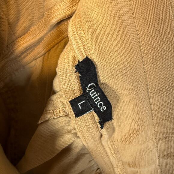 Quince Pants Womens Large Beige Khaki Cargo Joggers Tencel Stretch Flaw - Picture 10 of 13